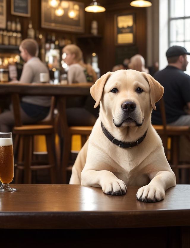 DreamShaper_v7_A_Labrador_dog_light_beige_in_a_pub_in_a_cafe_t_2.jpg