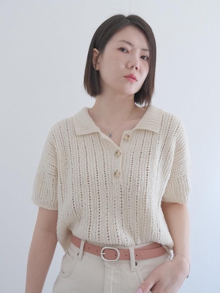 Поло вязаное спицами сверху Tuilerie.jpg